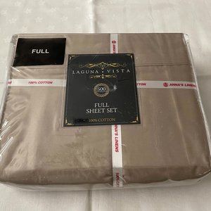 Laguna Vista Taupe 500 Thread Full Sheet Set